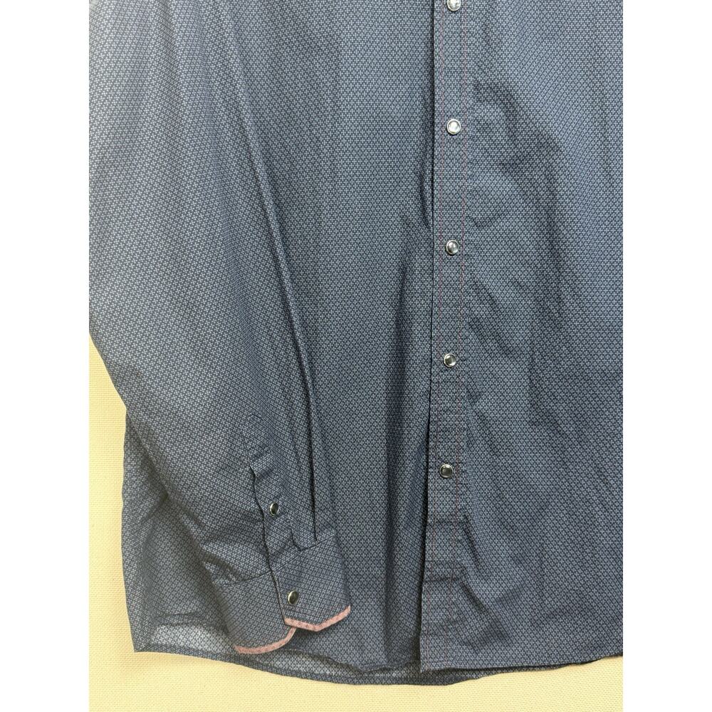 Age Of Wisdom Men's Pearl Snap Shirt Size XL Flip‎ Cuffs L/S Abstract Western - Picture 4 of 11